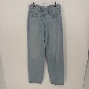 Agolde Criss Cross Upsized Jean Light Indigo  High Rise Straight Leg Size 26